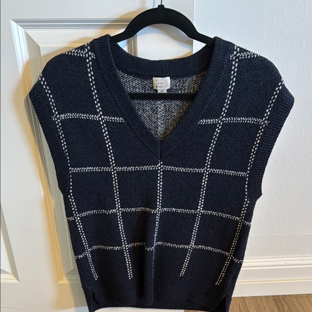A New Day Blue V-Neck Sweater with Classic Ribbed Trim